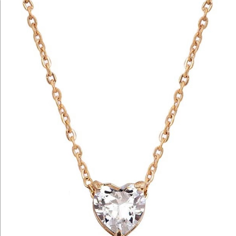 Cz Heart pendent w/rose gold chain